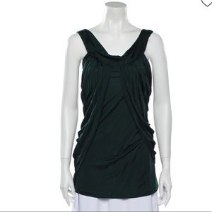 Yigal Azrouel dark grey sleeveless rouched top